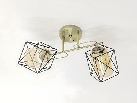 Люстра з двома плафонами 91207/2 бронза+чорний