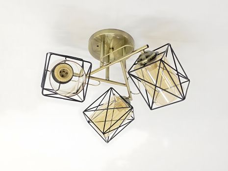 Бронзовая люстра 91207/3 с тремя плафонами, черная Бронзовая люстра 91207/3 с тремя плафонами, черная