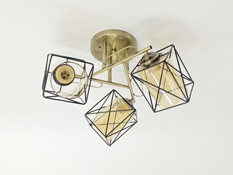 Люстра на три плафона 91207/3 бронза+чорний Люстра на три плафона 91207/3 бронза+чорний