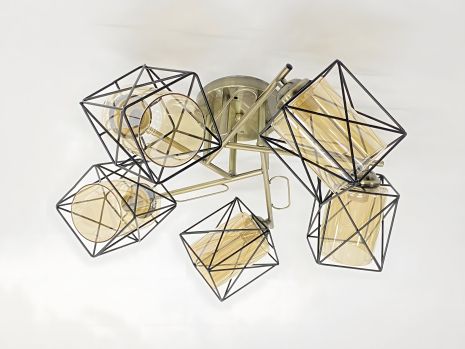 Люстра з п'ятьма плафонами 91207/5 бронза+чорний