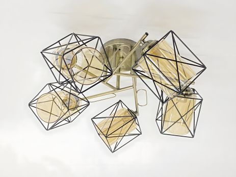 Люстра с пятью плафонами 91207/5 бронза и черный