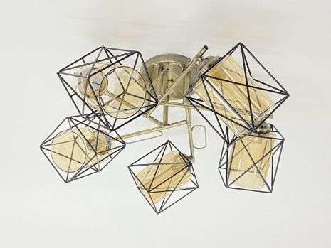 Люстра на пять плафонов 91207/5 бронза+черный