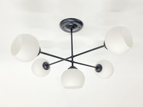 Підвісна люстра на 5 плафонів 91175B/5 чорна