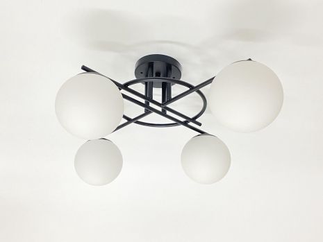 Підвісна люстра на 4 плафони 91182/4 чорна Підвісна люстра на 4 плафони 91182/4 чорна