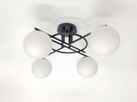 Черная подвесная люстра на 4 плафона 91182/4