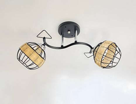 Люстра потолочная с 2 плафонами 91179A/2 черный+хром Люстра потолочная с 2 плафонами 91179A/2 черный+хром