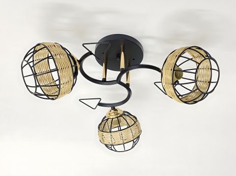 Трехплафонная потолочная люстра 91179A/3 черный+хром