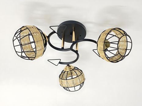 Трехплафонная потолочная люстра 91179A/3 черный+хром