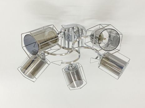 Потолочная люстра на 5 плафонов 91179B/5 хром