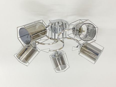 Потолочная люстра на 5 плафонов 91179B/5 хром Потолочная люстра на 5 плафонов 91179B/5 хром