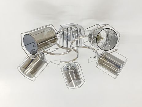 Стельова люстра з 5 плафонами 91179B/5 хром