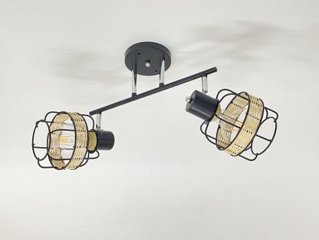 Стельова люстра на 2 плафони 91180K/2 чорний+хром Стельова люстра на 2 плафони 91180K/2 чорний+хром