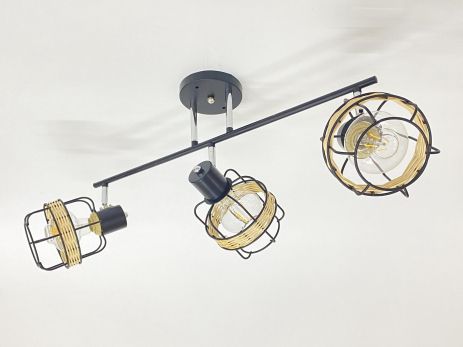 Потолочная люстра на 3 плафона 91180K/3 черный+хром