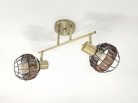 Стельова люстра з 2 плафонами 91180L/2 бронза