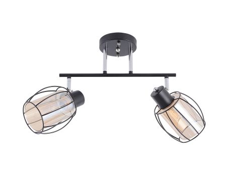 Потолочная люстра с 2 плафонами 91180M/2 черный+хром