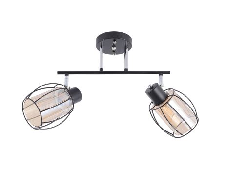 Стельова люстра з 2 плафонами 91180M/2 чорна+хром