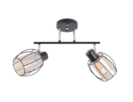 Стельова люстра на 2 плафони 91180M/2 чорний+хром