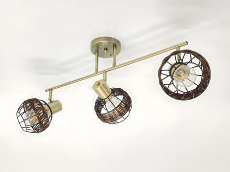 Стельова люстра бронзового кольору на 3 плафони 91180L/3