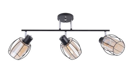 Стельова люстра на 3 плафони 91180M/3 чорний+хром