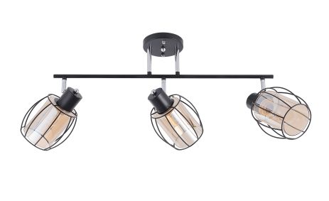 Стельова люстра з 3 плафонами 91180M/3 чорний+хром
