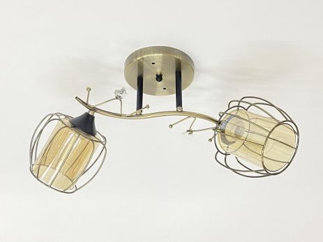 Стельова люстра на 2 плафони 91186/2 бронза+чорний Стельова люстра на 2 плафони 91186/2 бронза+чорний