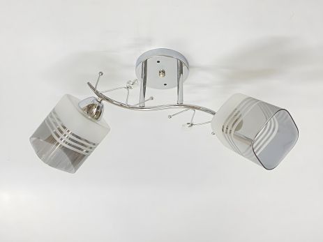 Стельова люстра на 2 плафони, модель 91186B/2 хром