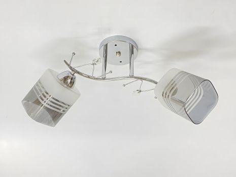 Стельова люстра на 2 плафони, модель 91186B/2 хром