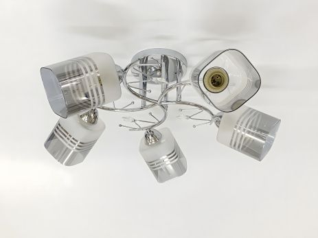 Потолочная люстра на 5 плафонов 91186B/5, хром