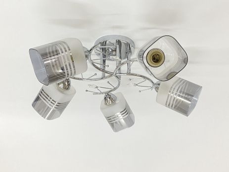 Стельова люстра на 5 плафонів 91186B/5 хром