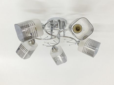 Потолочная люстра на 5 плафонов 91186B/5 хром