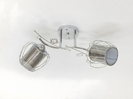 Стельова люстра на два плафони 91187B/2 хром