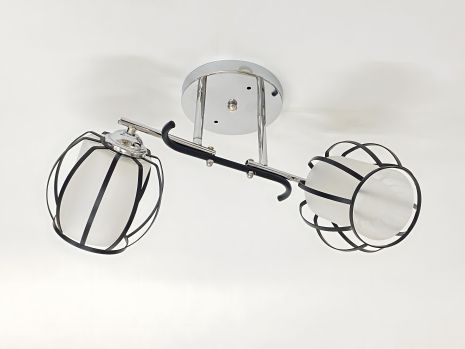 Потолочная люстра с 2 плафонами 91195/2 хром+черный