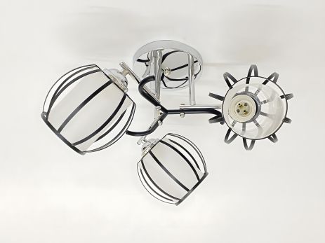 Потолочная люстра с 3 плафонами, хром+черный (91195/3)