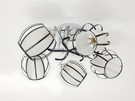 Люстра потолочная на 5 плафонов 91195/5 хром+черный