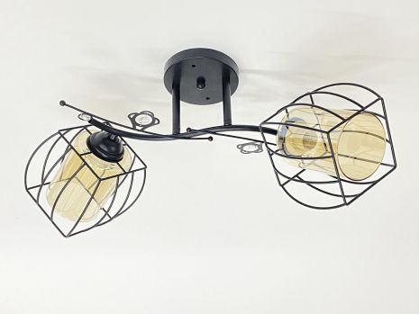 Стельова люстра на 2 плафони 91187C/2 чорна Стельова люстра на 2 плафони 91187C/2 чорна