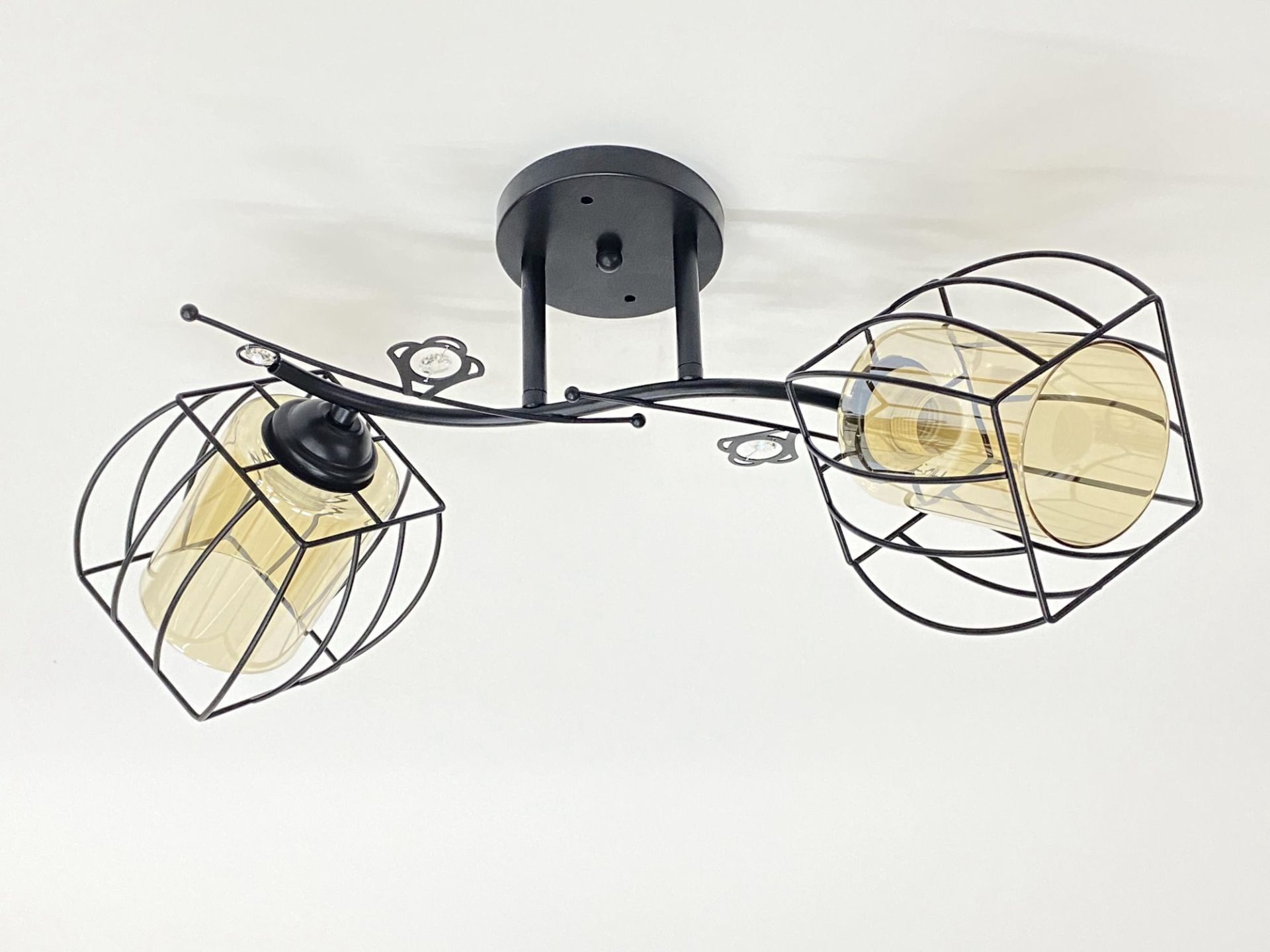 Стельова люстра на 2 плафони 91187C/2 чорна Стельова люстра на 2 плафони 91187C/2 чорна