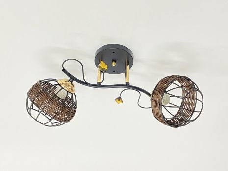 Стельова люстра на 2 плафони 91188A/2 чорний+хром Стельова люстра на 2 плафони 91188A/2 чорний+хром