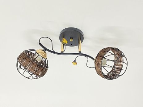 Стельова люстра на 2 плафони 91188A/2 чорний+хром Стельова люстра на 2 плафони 91188A/2 чорний+хром