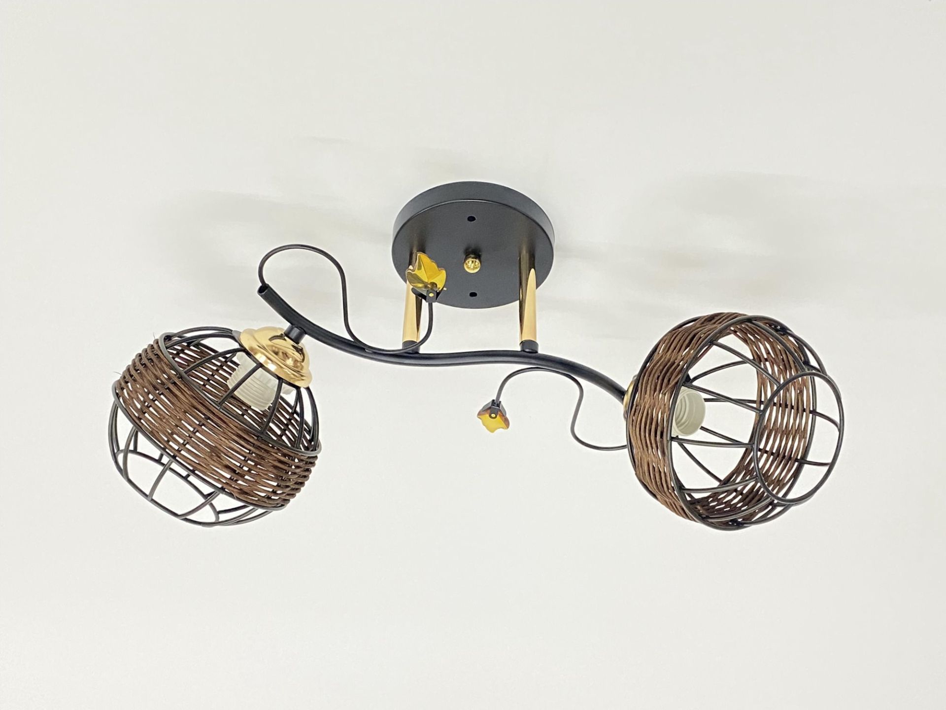 Стельова люстра на 2 плафони 91188A/2 чорний+хром Стельова люстра на 2 плафони 91188A/2 чорний+хром