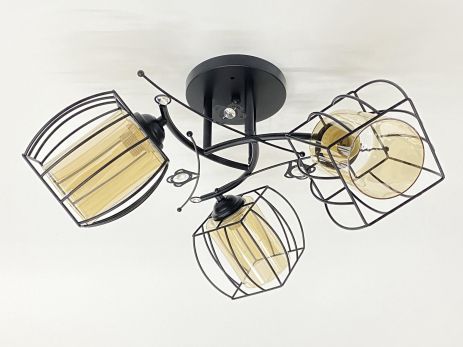 Потолочная люстра на 3 плафона 91187C/3 черная