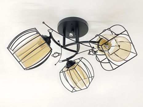 Стельова люстра на 3 плафони, чорна (91187С/3) Стельова люстра на 3 плафони, чорна (91187С/3)