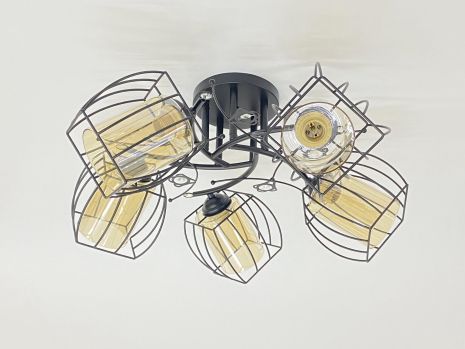 Потолочная люстра на 5 плафонов 91187C/5 черная