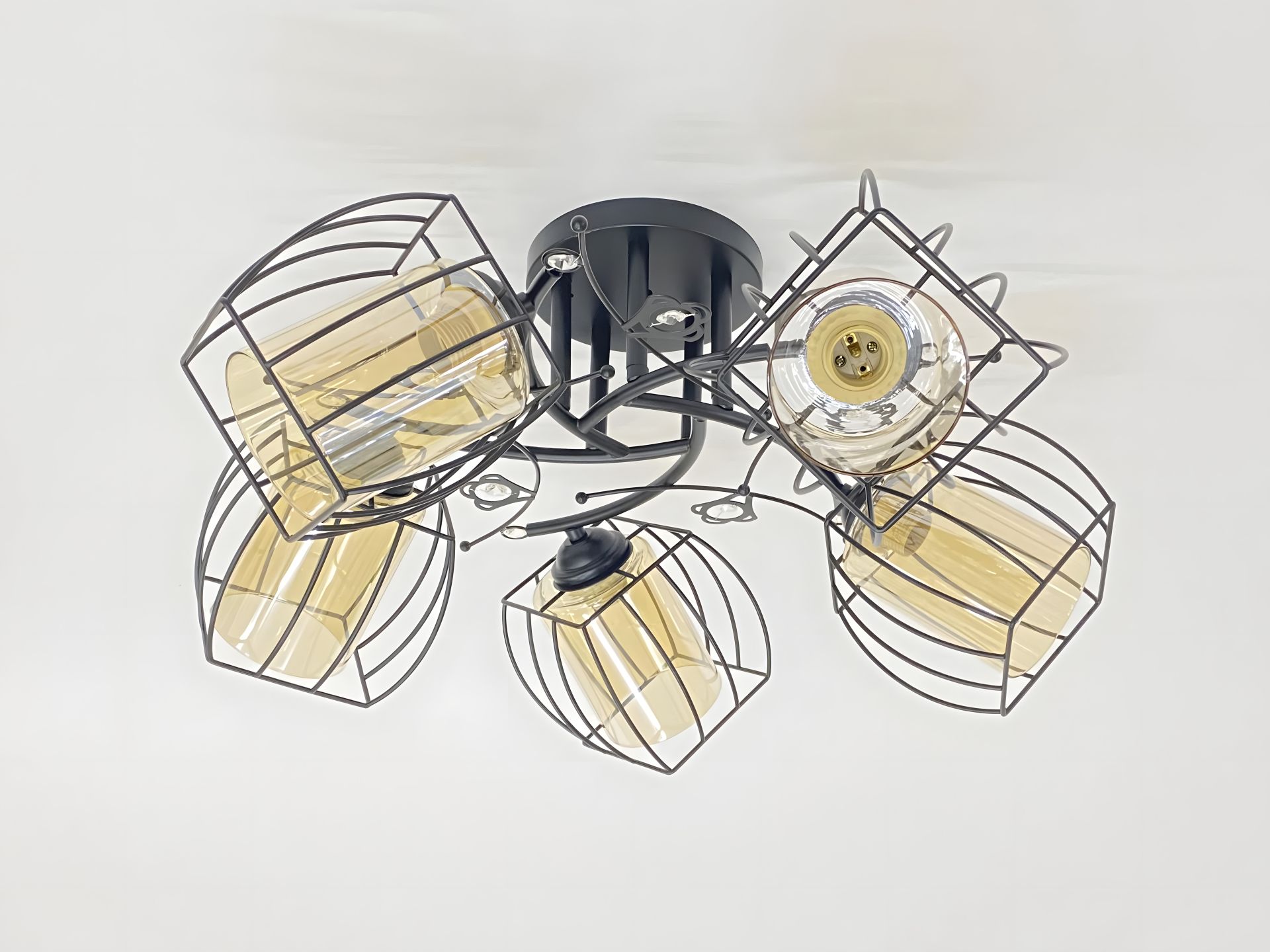 Люстра потолочная на 5 плафонов, черная модель 91187C/5 Люстра потолочная на 5 плафонов, черная модель 91187C/5