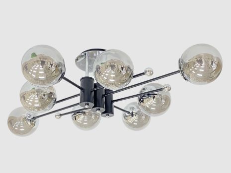 Потолочная люстра на 8 плафонов 91191/8 черный+хром