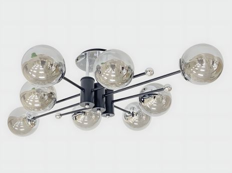 Люстра потолочная на 8 плафонов 91191/8 чёрного+хром цвета