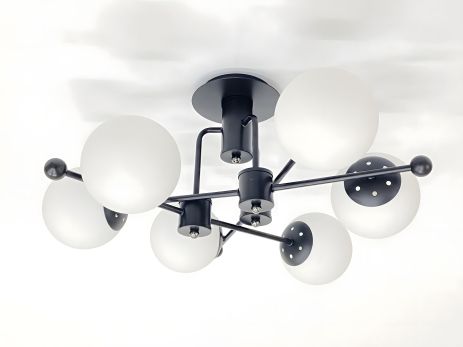 Потолочная люстра с 6 плафонами 91193A/6 черного цвета Потолочная люстра с 6 плафонами 91193A/6 черного цвета
