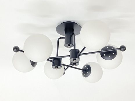 Потолочная люстра на 6 плафонов 91193A/6 черная