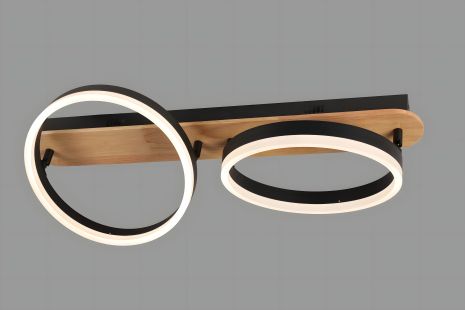 Люстра стельова VALESO LED 77080-2L чорна/дерево