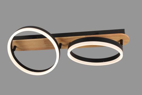 Люстра Потолочная VALESO LED 77080-2L Черная/Дерево