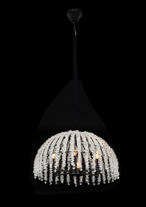 Люстра підвісна кришталева на 6 ламп VALESO 33065/500 чорний